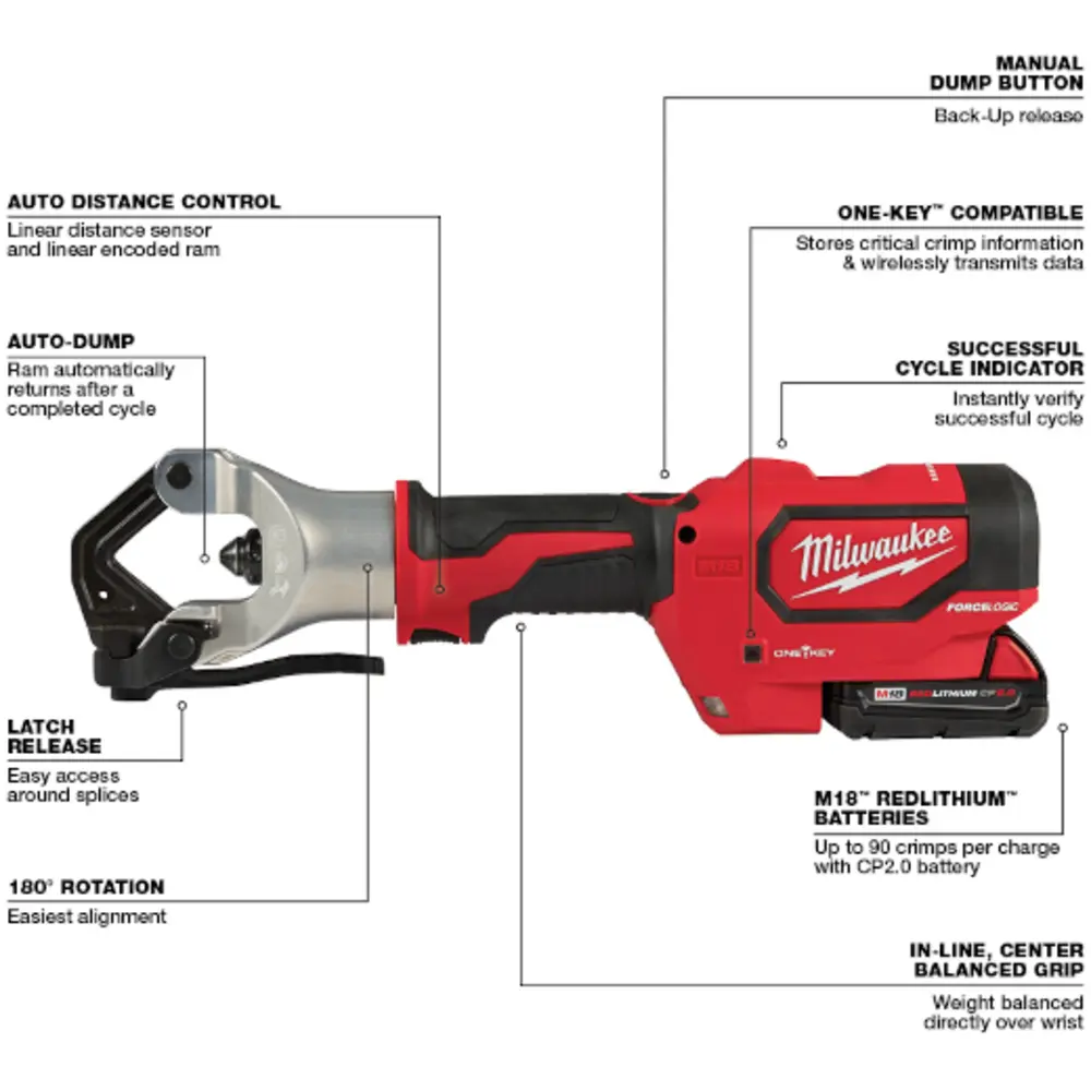 M18™ FORCE LOGIC™ 750 MCM Dieless Crimper