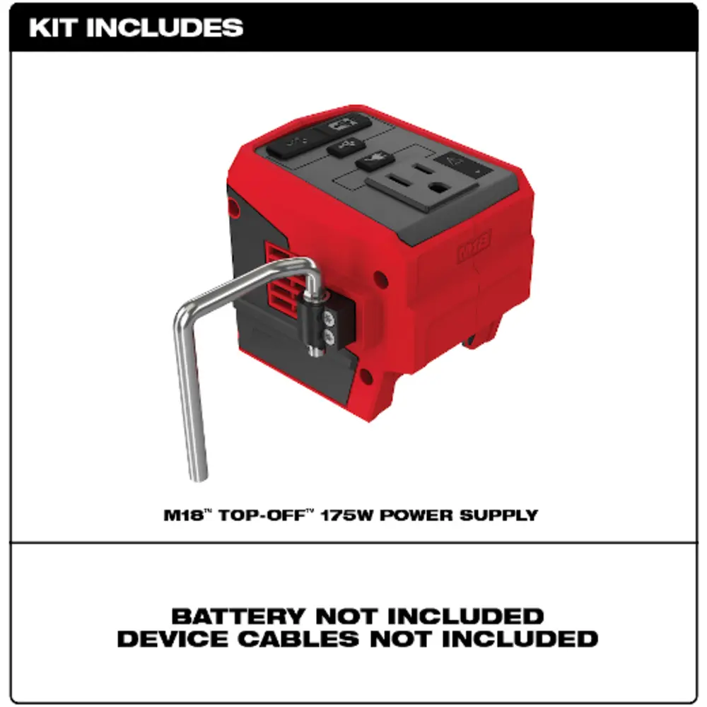 Portable Power Supply, 175W, 18V, M18 TOP-OFF, Red