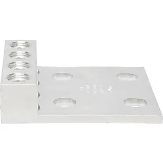 Panelboard Lug, 250 MCM-6 AWG, 4-Port, 4-Mounting Hole, Aluminum Alloy