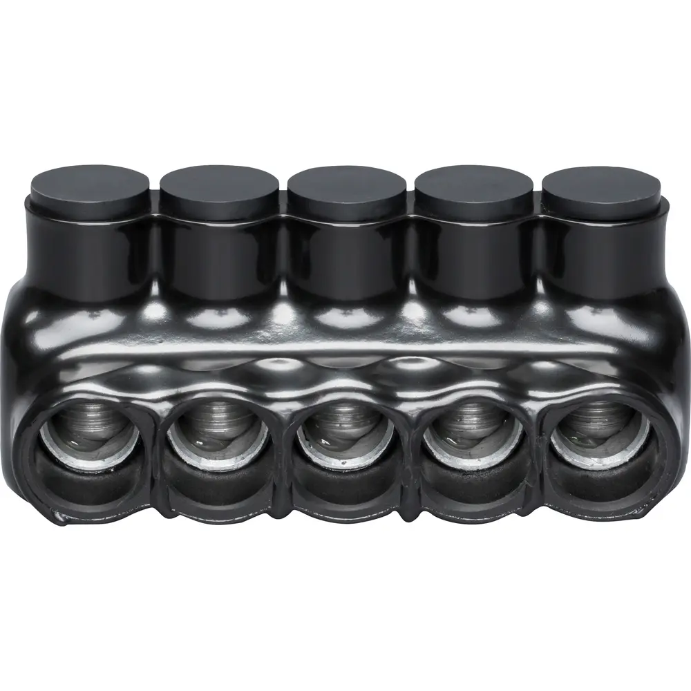 Polaris 5-Port Black Multi-Tap Pre-Insulated Connector, 6 AWG to
