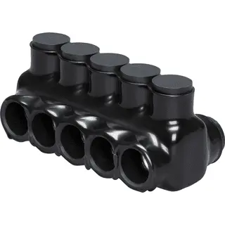 Polaris 5-Port Black Multi-Tap Pre-Insulated Connector, 6 AWG to