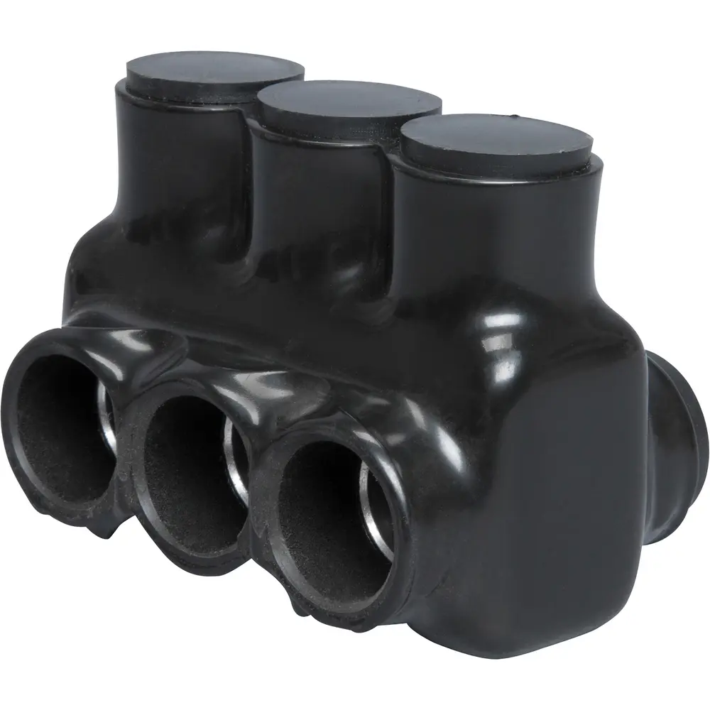 POINT ３FM-VERSATILITY Polaris 3-Port Black Multi-Tap Pre-Insulated Connector, 10 AWG to
