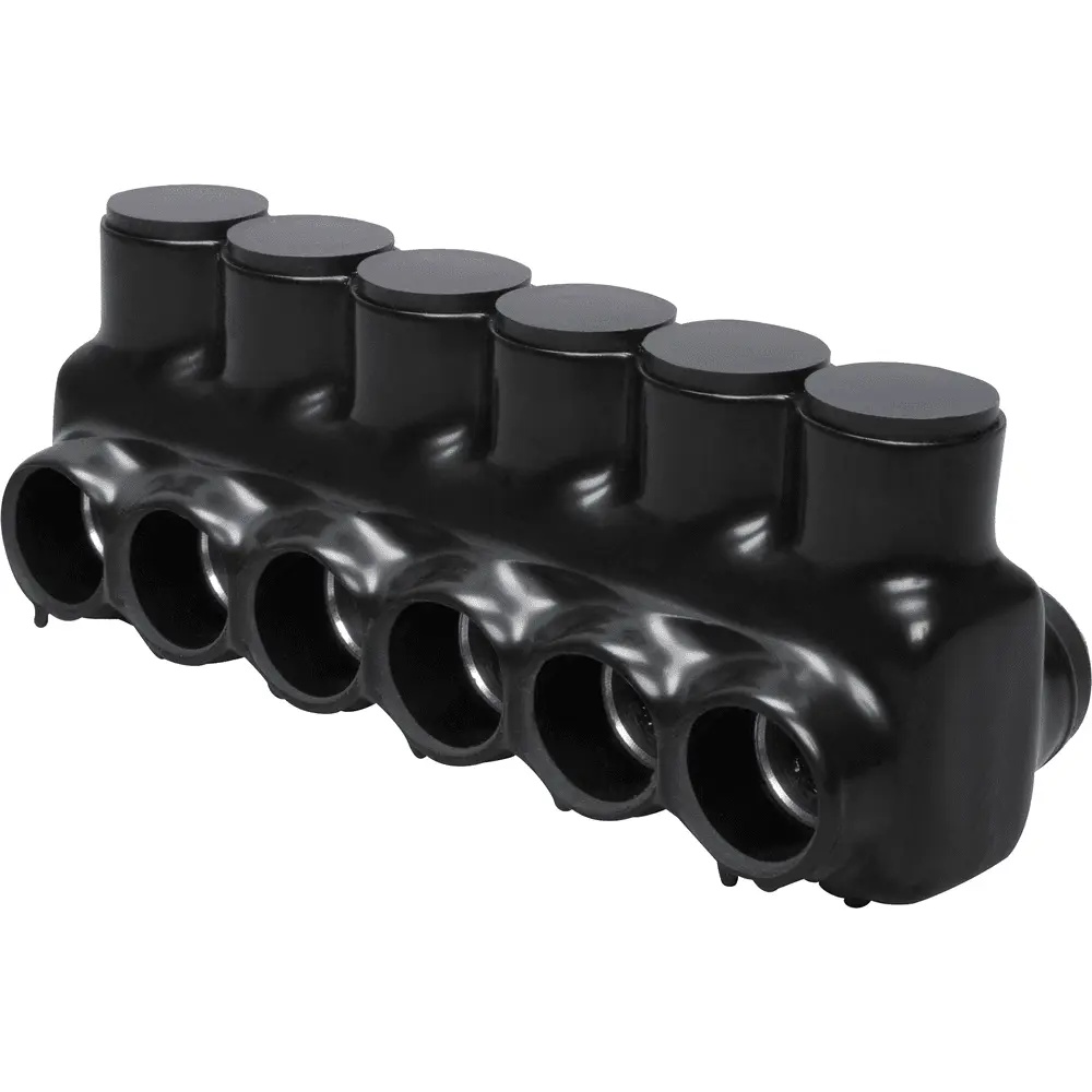 マルタ Polaris 6-Port Black Multi-Tap Pre-Insulated Connector, 10 AWG to