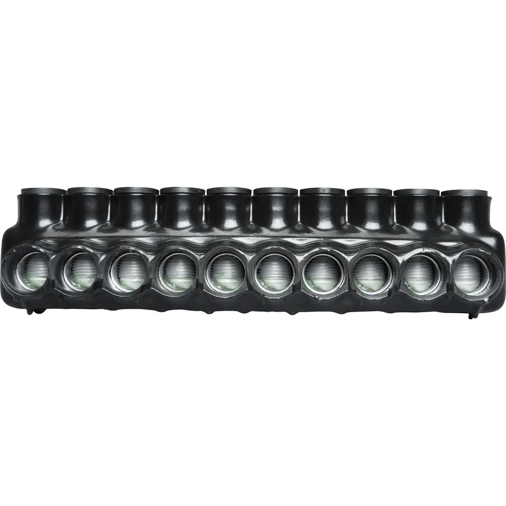 Polaris 10-Port Black Multi-Tap Pre-Insulated Connector, 4 AWG to