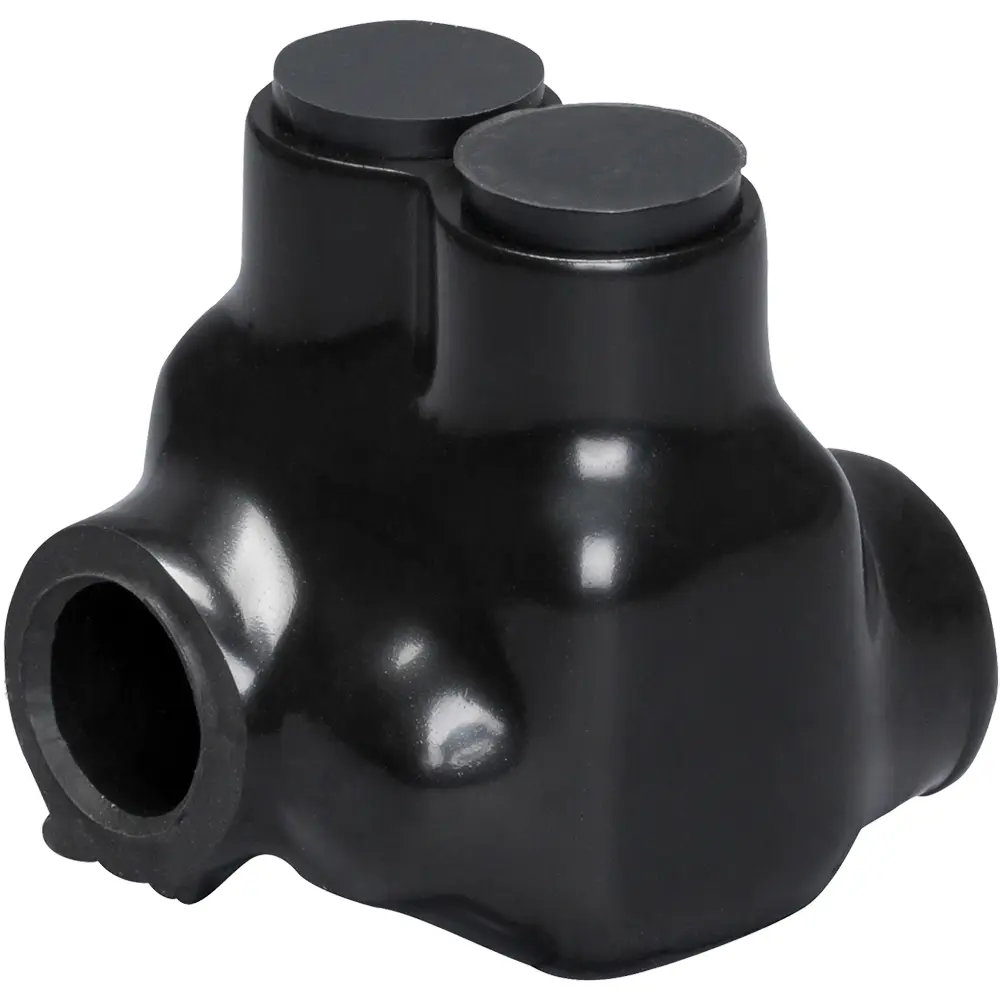 Polaris 2-Port Black Multi-Tap Pre-Insulated Connector, 14 AWG to 1/0
