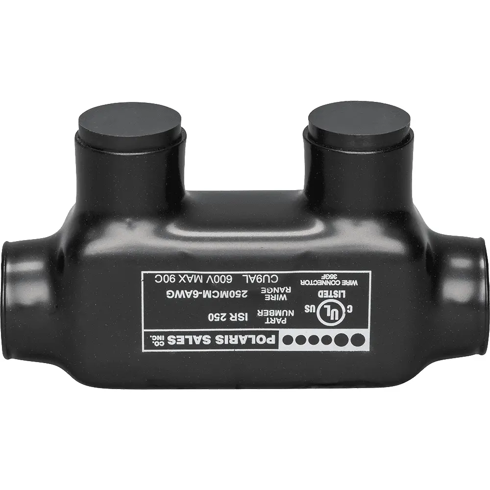 Polaris 2-Port Black Multi-Tap Pre-Insulated Connector, 6 AWG