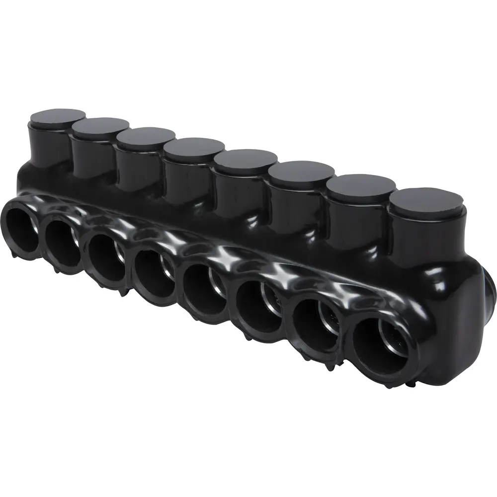 Polaris 8-Port Black Multi-Tap Pre-Insulated Connector, 10 AWG to