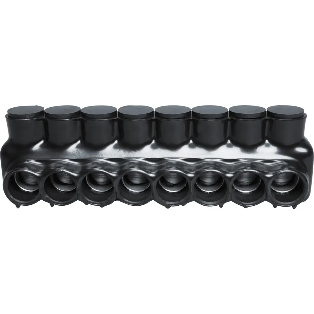Polaris 8-Port Black Multi-Tap Pre-Insulated Connector, 4 AWG to