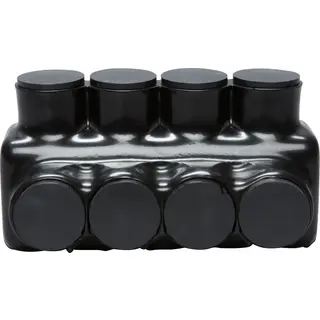 Polaris 4-Port Black Multi-Tap Pre-Insulated Connector, 1/0 AWG to