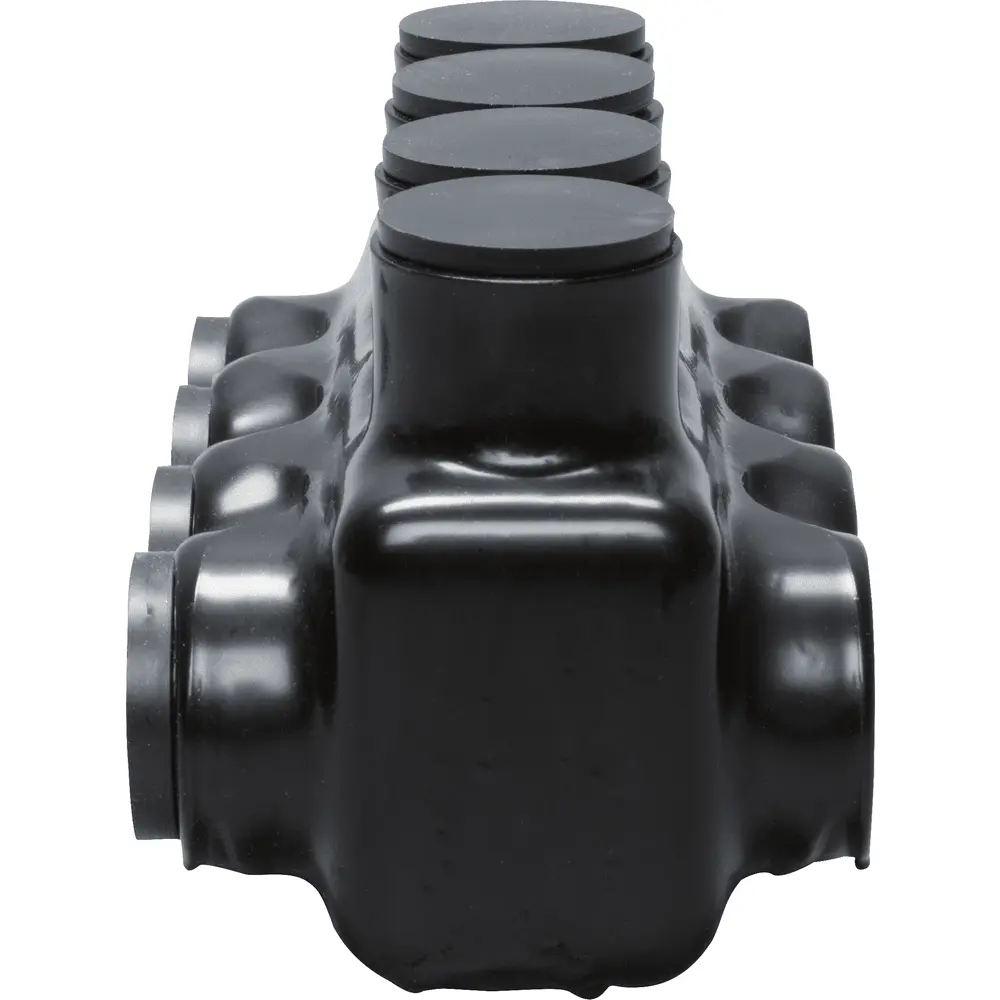 Polaris 4-Port Black Multi-Tap Pre-Insulated Connector, 1/0 AWG to