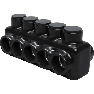 Polaris 5-Port Black Multi-Tap Pre-Insulated Connector, 6 AWG to