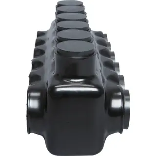 Polaris 6-Port Black Multi-Tap Pre-Insulated Connector, 6 AWG to