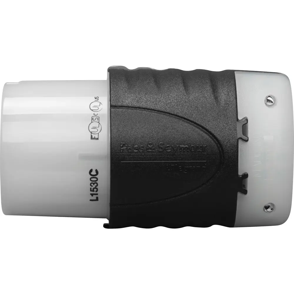 30 A 250 VAC Turnlok® Locking Connector, L15-30C, Black/White