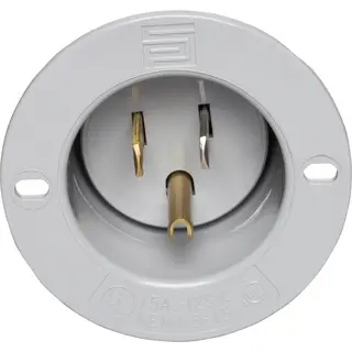 15 A 125 VAC Flanged Straight Blade Inlet, Gray