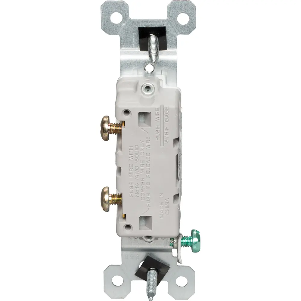 15A 120V Trademaster® Grounding Toggle Switch, Single-Pole, White