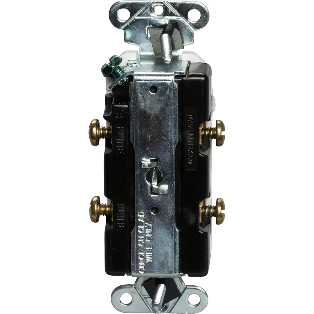 15 A 120/277 VAC Double Combination Switch w/ Ground, Single-Pole