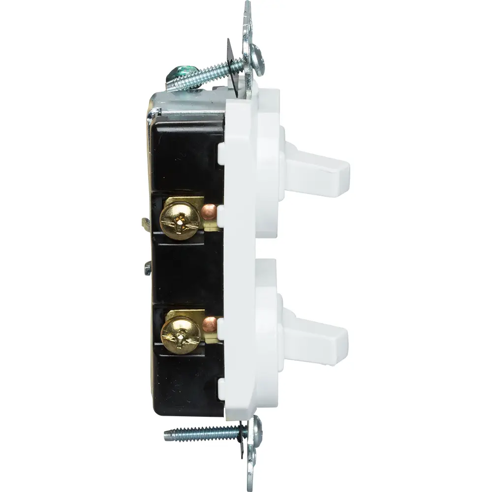 15 A 120/277 VAC Double Combination Switch w/ Ground, Single-Pole