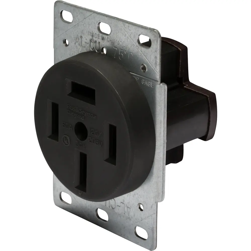 60A Straight Blade Single Flush Receptacle, 4-Pole, 4-Wire, 220/208 VAC