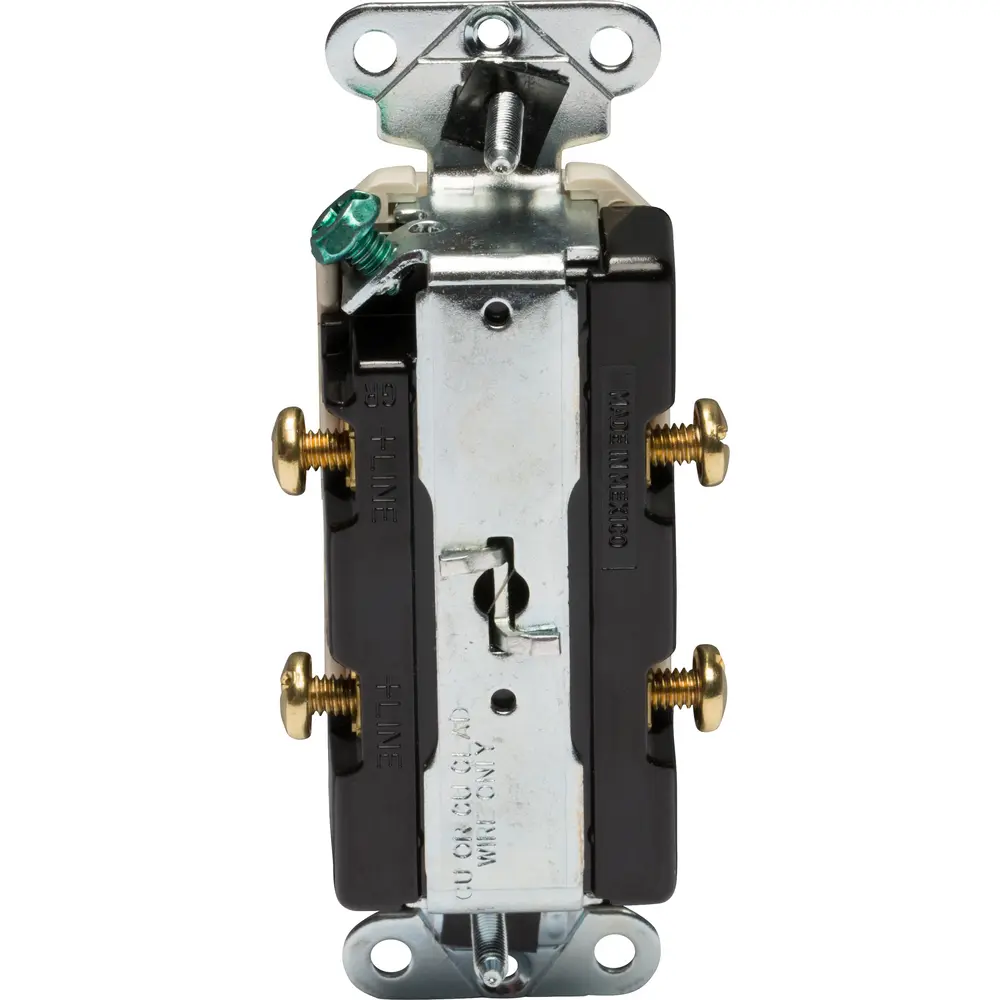 15 A 120/277 VAC Double Combination Switch w/ Ground, Single-Pole