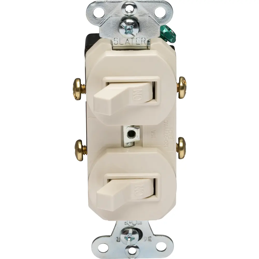 Switch セット 15 A 120/277 VAC Double Combination Switch w/ Ground, Single-Pole