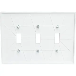 3-Gang TradeMaster® (3) Toggle Switch Wall Plate, Nylon, Jumbo, White