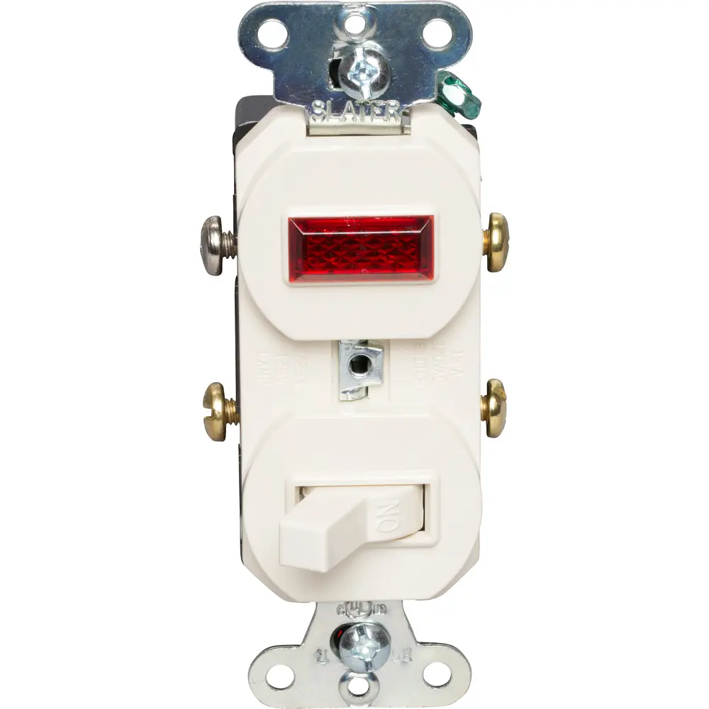 15 A 120/125 VAC Combination Switch/Pilot Light, Single-Pole