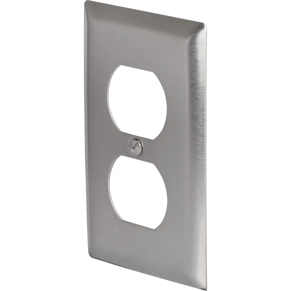 BESTTEN 4-Gang Stainless Steel Wall Plate – Brushed Finish, Corrosion-Resistant, For Duplex Outlets (Standard Size, Silver)