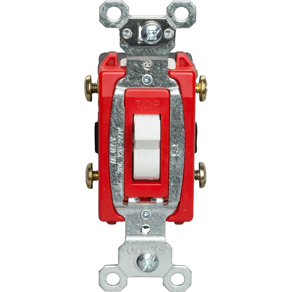 20A 120/277V Hard Use Spec Grade Toggle Switch, 2-Pole, White