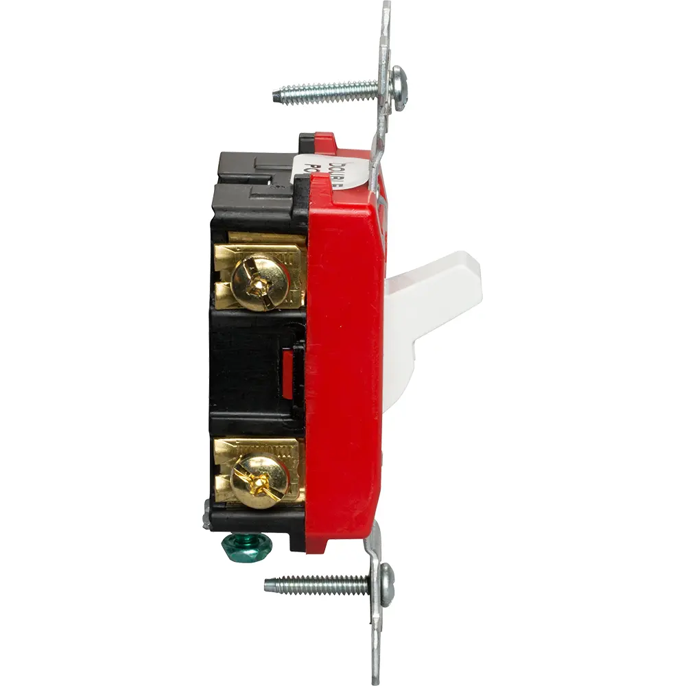 お客　SP 2P 20mm 20A 120/277V Hard Use Spec Grade Toggle Switch, 2-Pole, White