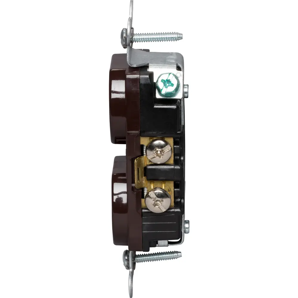 20A 125V NEMA 5-20R Construction Spec-Grade Duplex Receptacle, Brown
