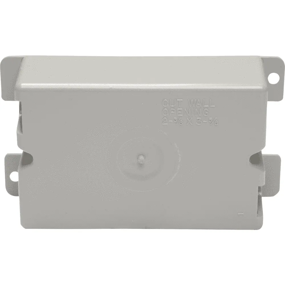 Switch & Outlet Box, Single-Gang, Shallow, Plastic, Gray, 8.0 Cu. In.