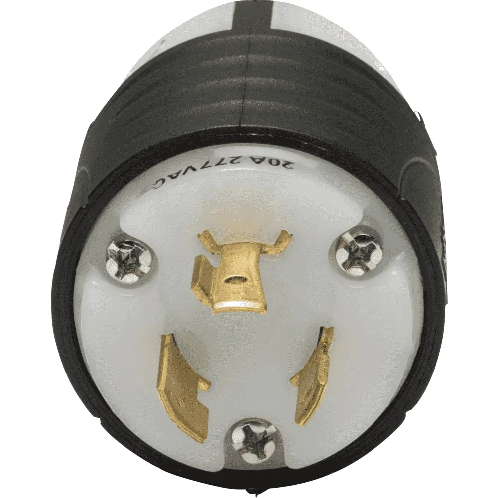 こま 20 A 277 VAC Turnlok® Locking Plug, L7-20P, Black/White