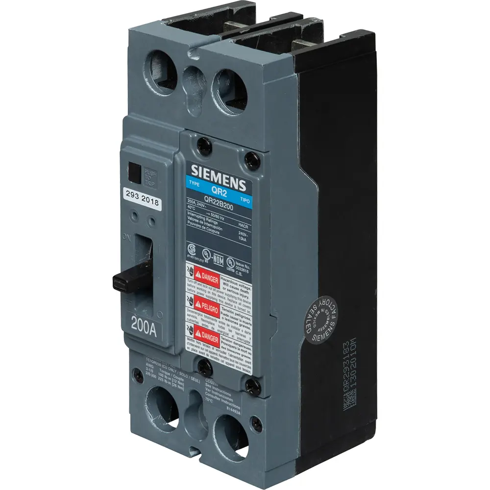 Circuit Breaker, Molded Case, Panel Mount, 200A, 240VAC, 2-Pole