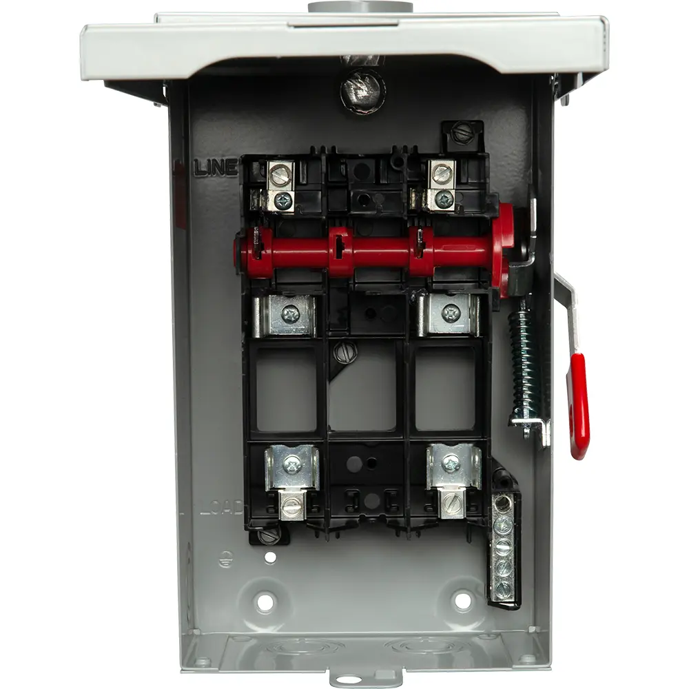 Safety Switch, 60A, 240V, 2-Pole, Fused w/ Neutral, NEMA 3R