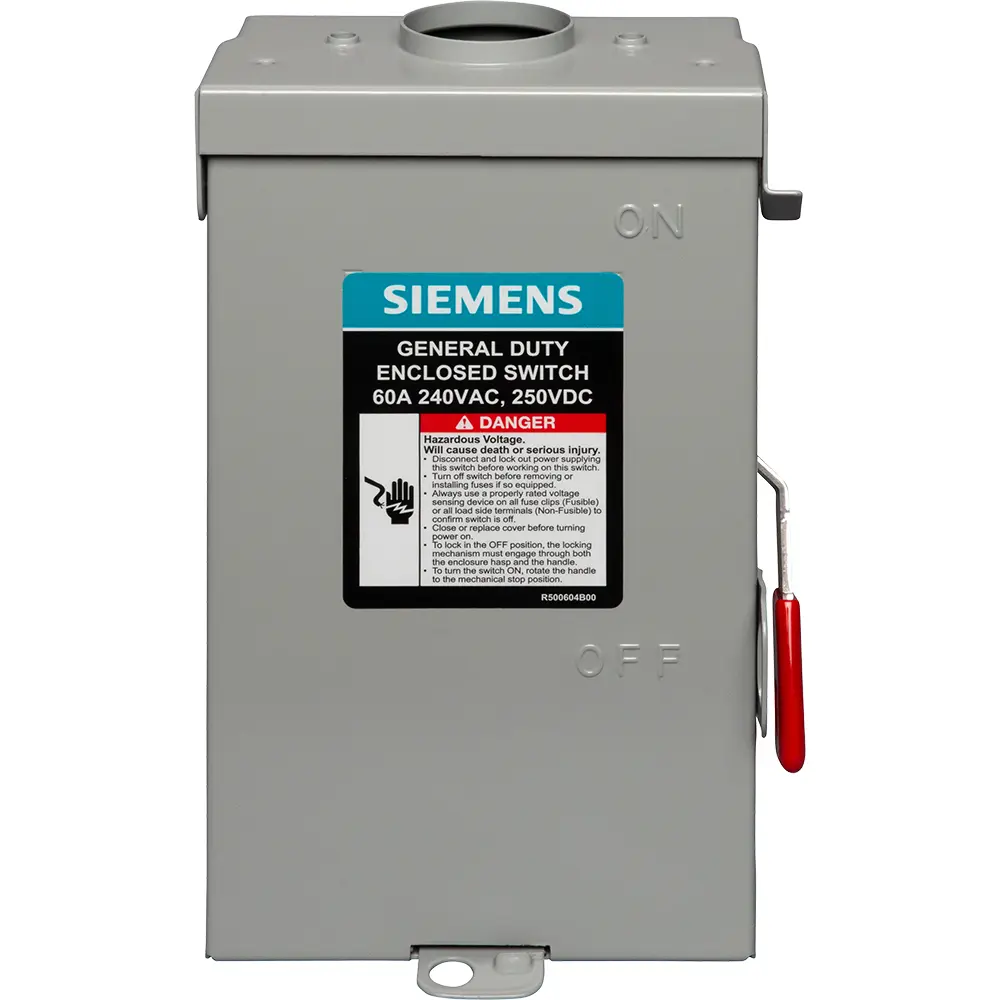 60A 240V 3-Pole Safety Switch, Non-Fused NEMA 3R General Duty