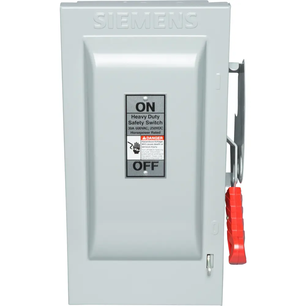 Safety Switch, 30A, 600V, 3-Pole, Fused w/ Neutral, NEMA 1, Heavy-Duty