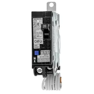 Circuit Breaker, Arc Fault, Bolt-On, 20A, 120VAC, Single-Pole