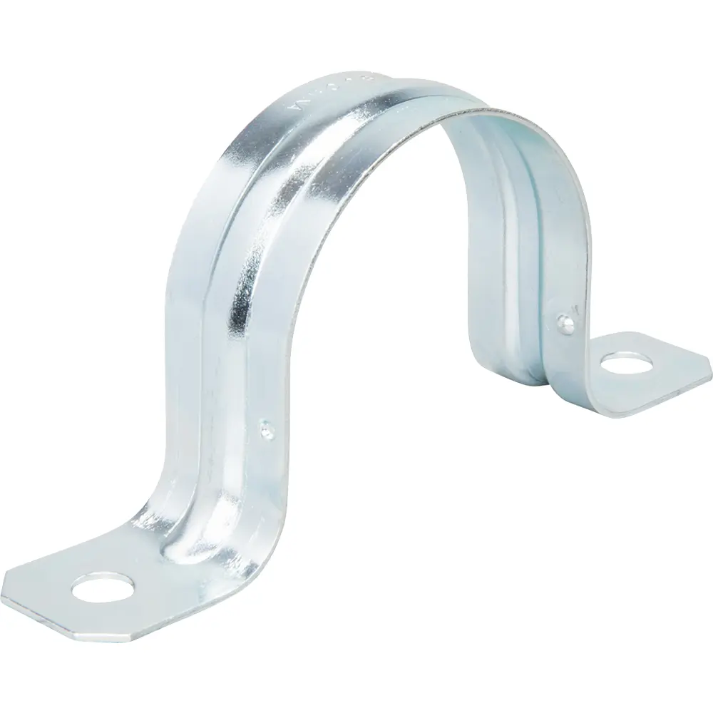 Conduit Strap, 2 In., Rigid, Steel, Gray, 2-Hole