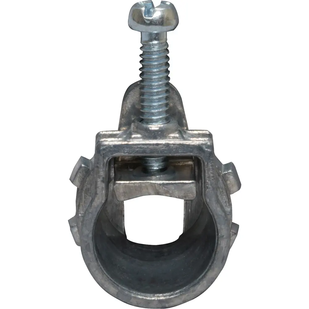 Flex Connector, 3/8 In., Single-Screw, Die-Cast, Gray