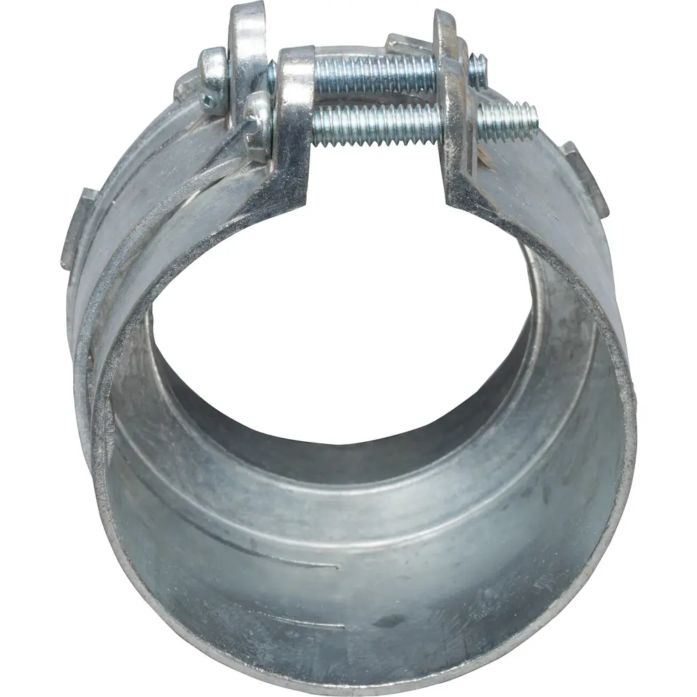 Flex Connector, Squeeze, 2-1/2 In., Straight, Die-Cast Zinc, Gray