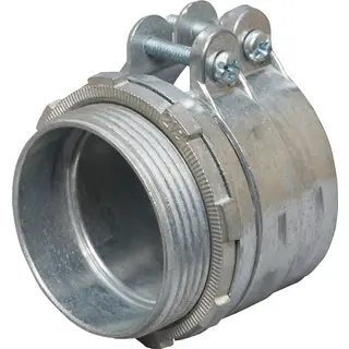 Flex Connector, Squeeze, 2-1/2 In., Straight, Die-Cast Zinc, Gray