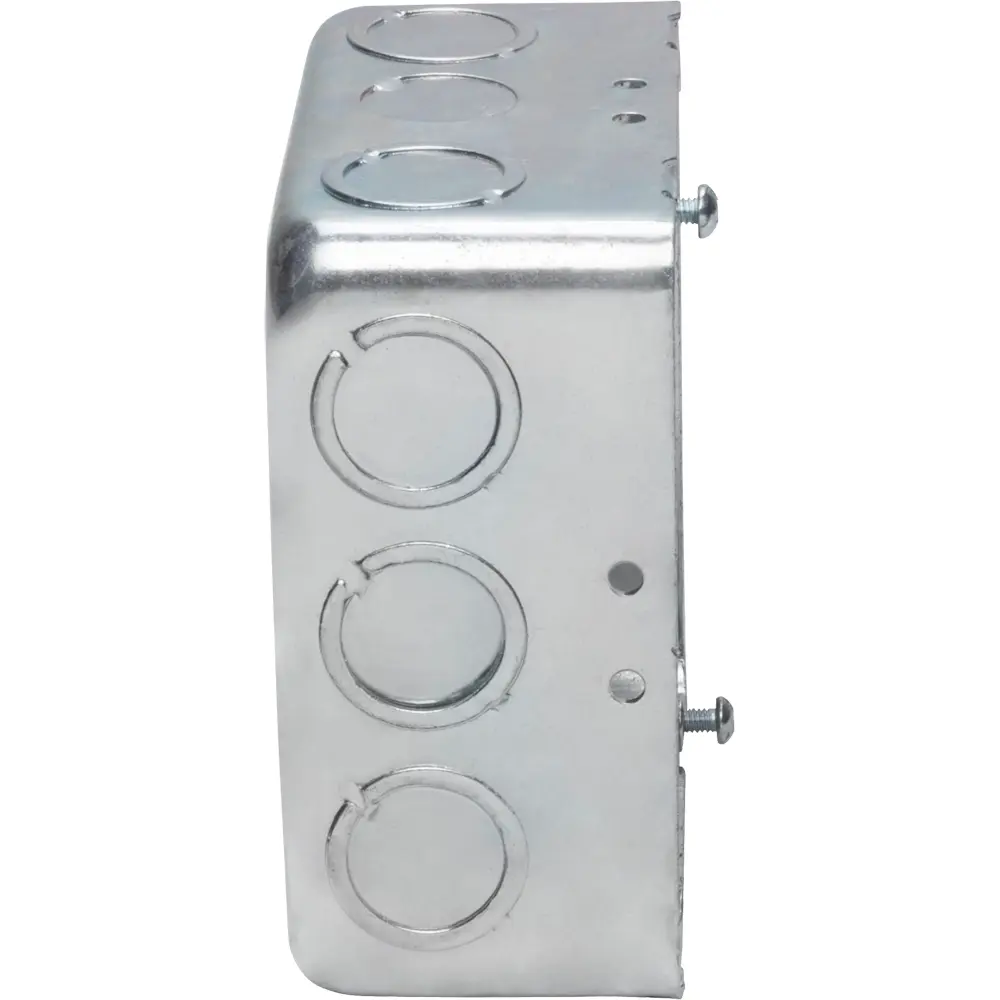 Square Box, Outlet, 4-11/16 in., Steel, 42 Cu. In., w/ (6) KO's