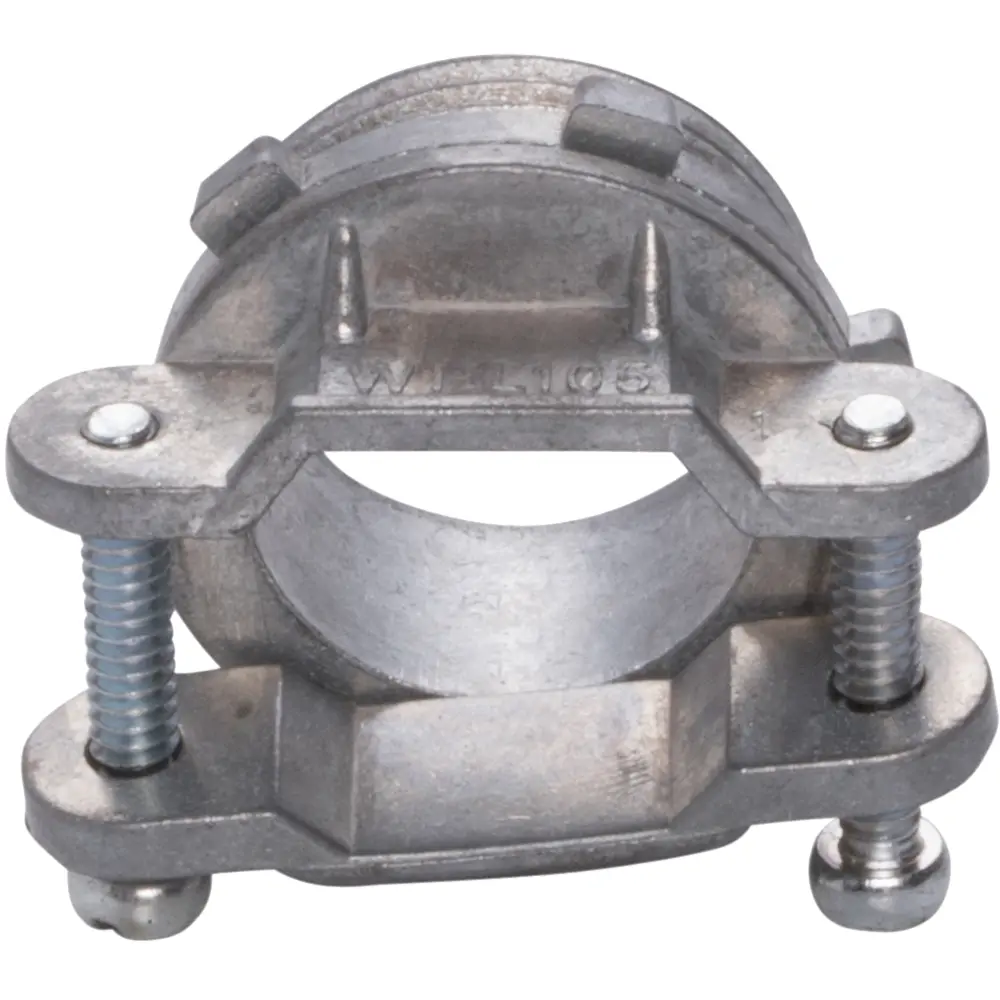 NM-B Connector, 1-1/4 In., 2-Screw, Oval, 4/3 to 1/3 AWG, Die-Cast