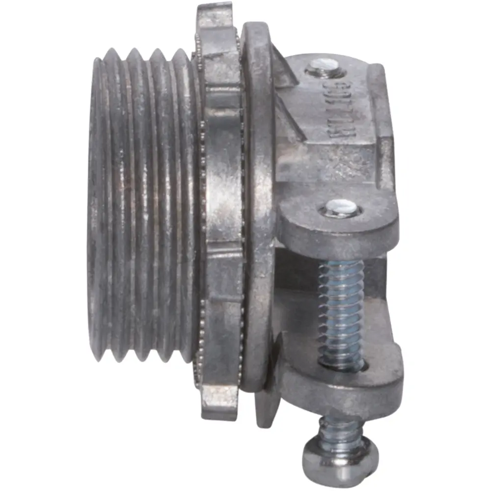 NM-B Connector, 1-1/4 In., 2-Screw, Oval, 4/3 to 1/3 AWG, Die-Cast