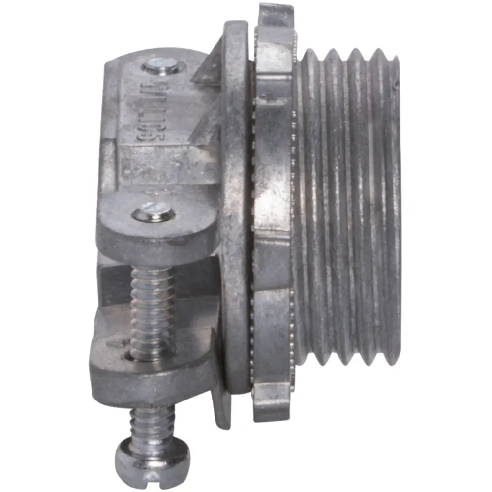 NM-B Connector, 1-1/4 In., 2-Screw, Oval, 4/3 to 1/3 AWG, Die-Cast
