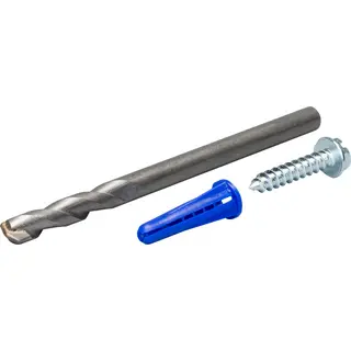 Hex Head Plastic Plug Anchor Kit w/Drill Bit (Tackle box)