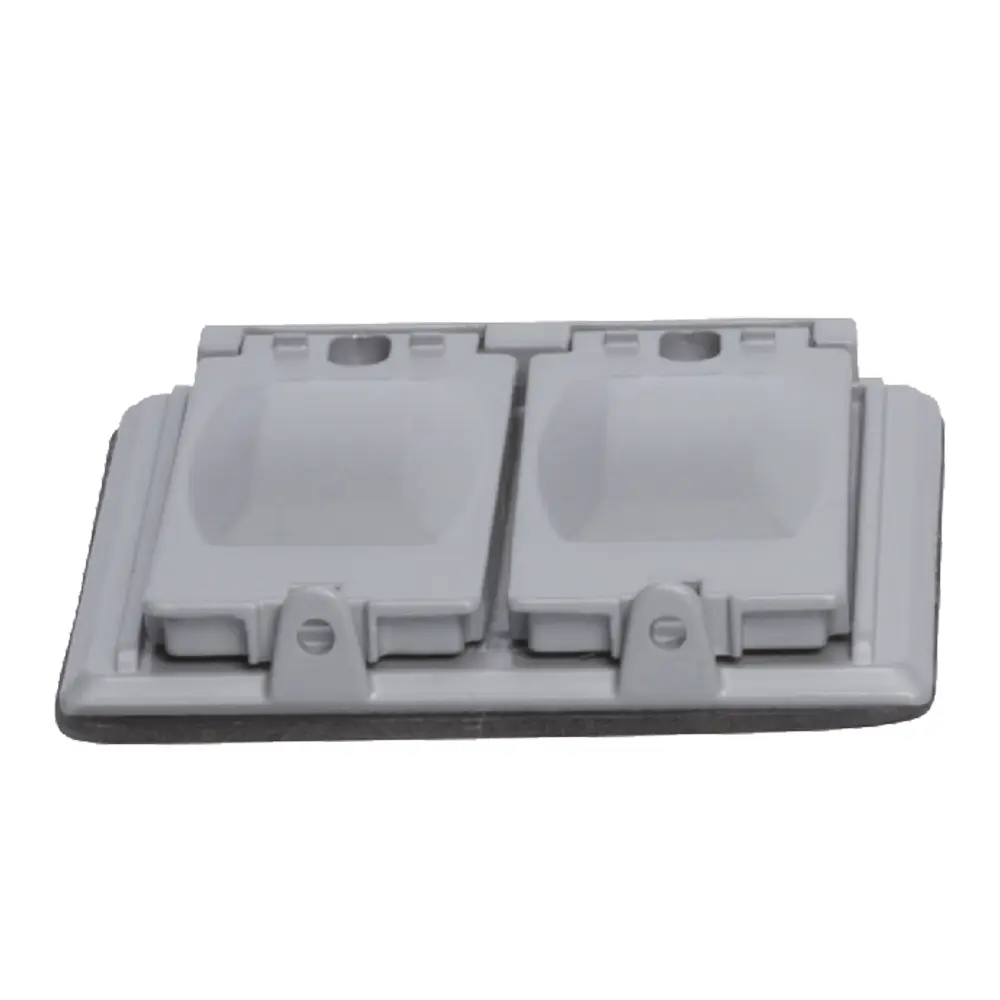2-Gang 25-in-1 Weatherproof Cover, Vertical, Die-Cast Aluminum, Gray