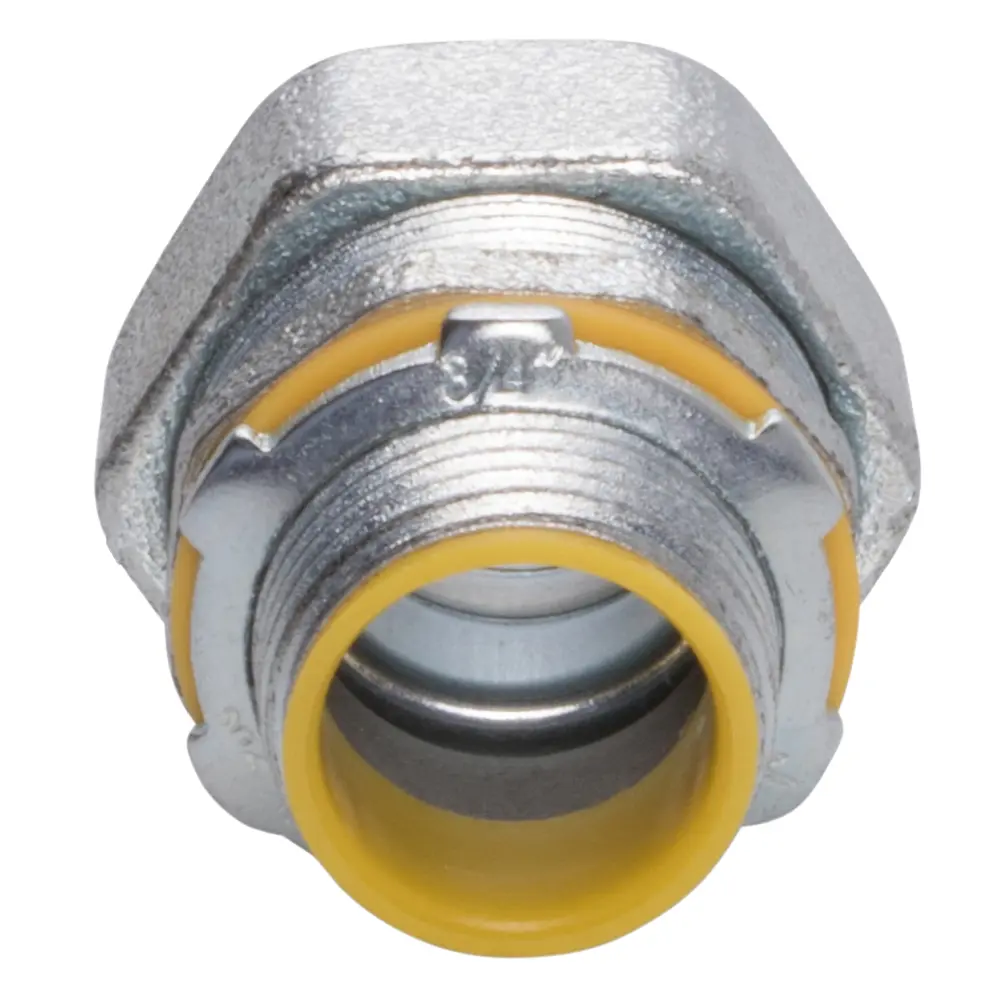 Liquidtight Connector, 3/4 In., Straight, Steel, Gray