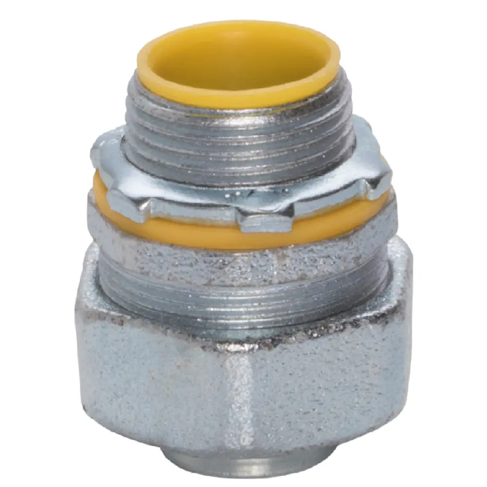 Liquidtight Connector, 3/4 In., Straight, Steel, Gray
