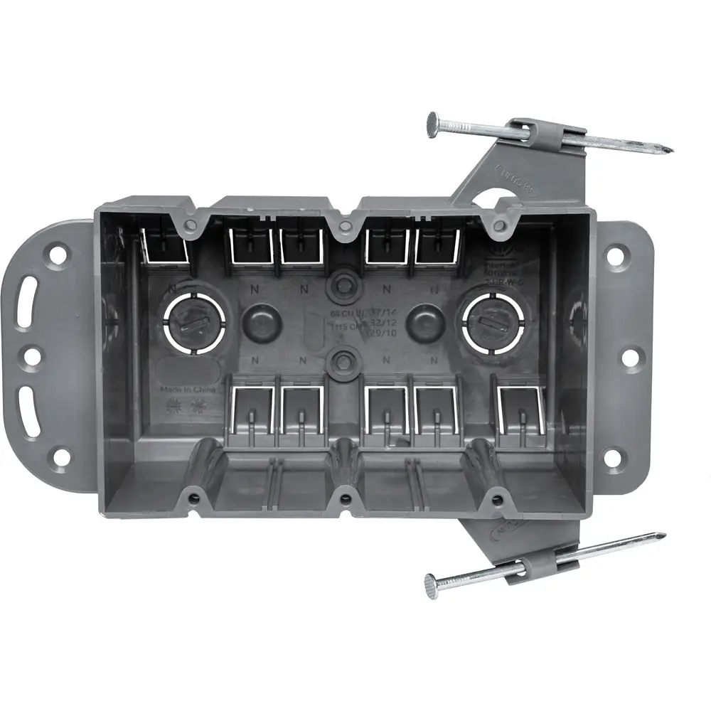 Switch Box, Nail-On, 3-Gang, Plastic, 68 Cu. In.